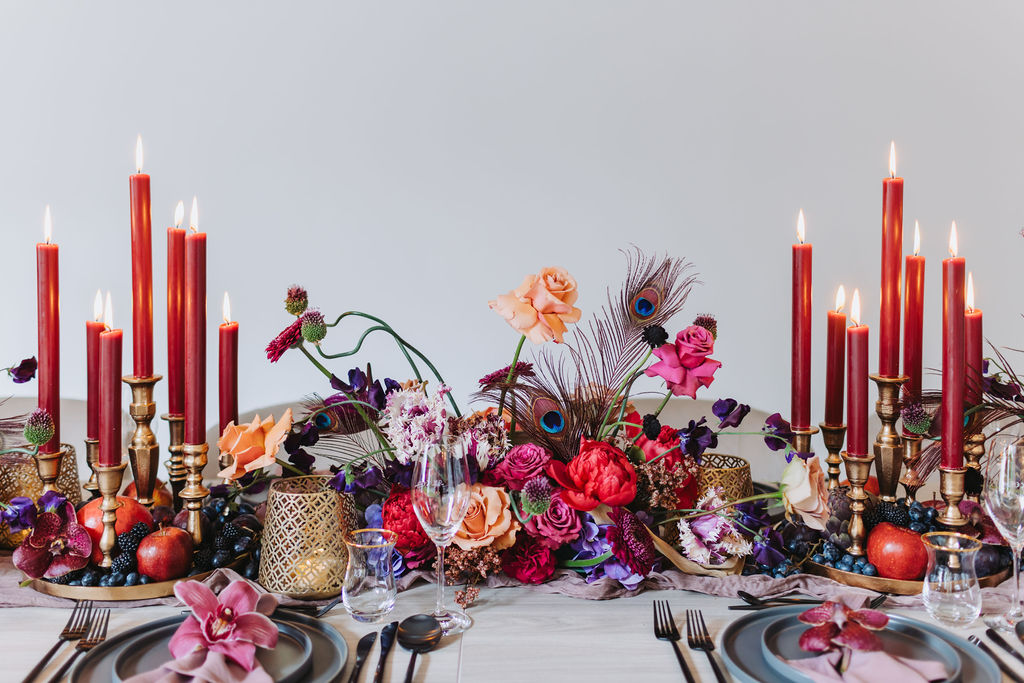 bunte, orientalische Hochzeitsdekoration, Table Setting Hochzeit